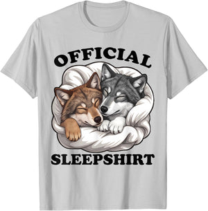 Official Sleepshirt Funny Wolf Nightshirt Grey Wolves Lover T-Shirt - T-Shirt | Ash