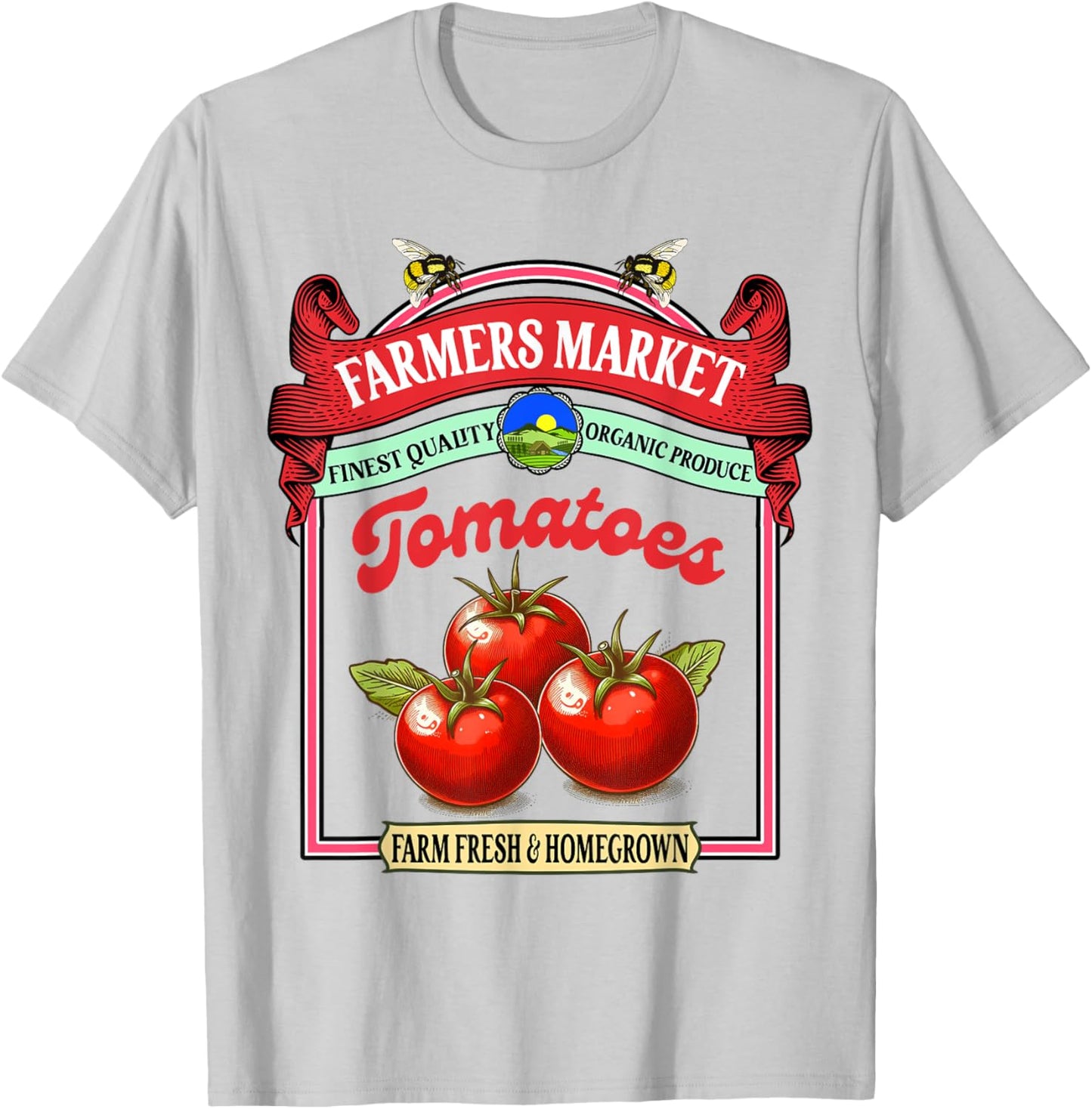 Farmers Market Fresh Gardening Farmers Market Tomatoes T-Shirt - T-Shirt | Ash