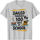 Sailed Through 100 Days of School Pirate Ship 100th Day Kids T-Shirt - T-Shirt | Ash