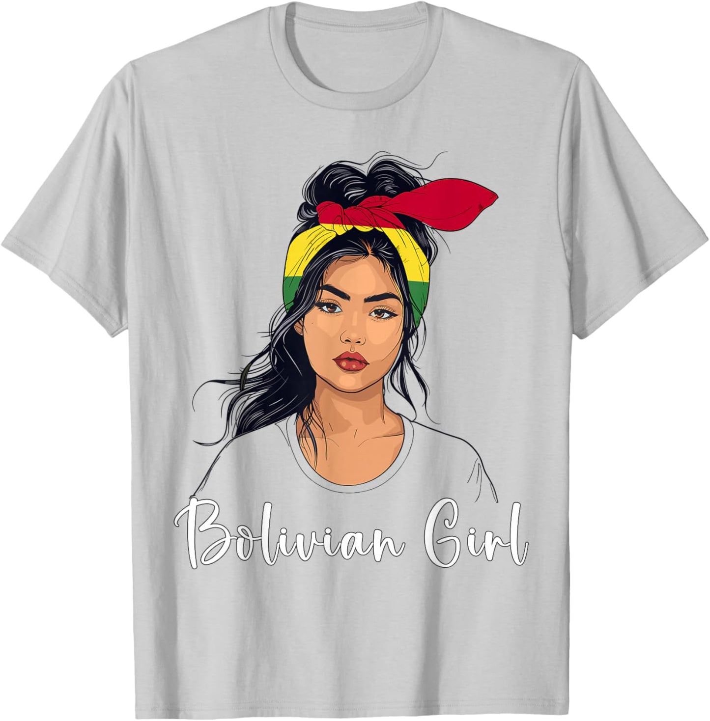 Bolivian Flag Heritage Costume Girl Souvenirs Bolivia T-Shirt - T-Shirt | Ash