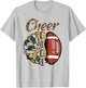 Football Cheer Gigi Grandma Gold Black Pom Pom Leopard T-Shirt - T-Shirt | Ash