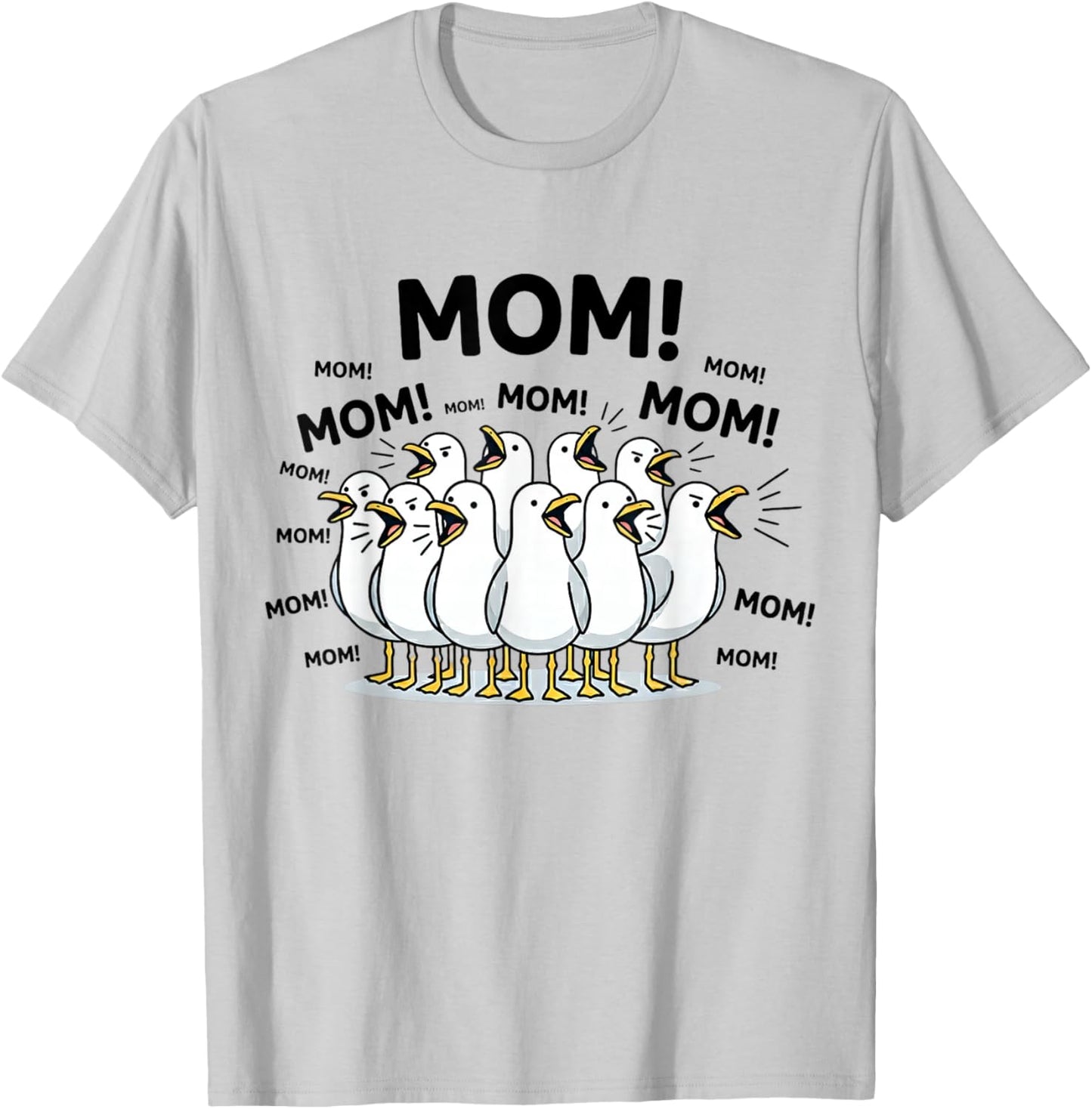 Mom Ocean Life Mother's Day Funny Seagull Mom Bird Animal T-Shirt - T-Shirt | Ash
