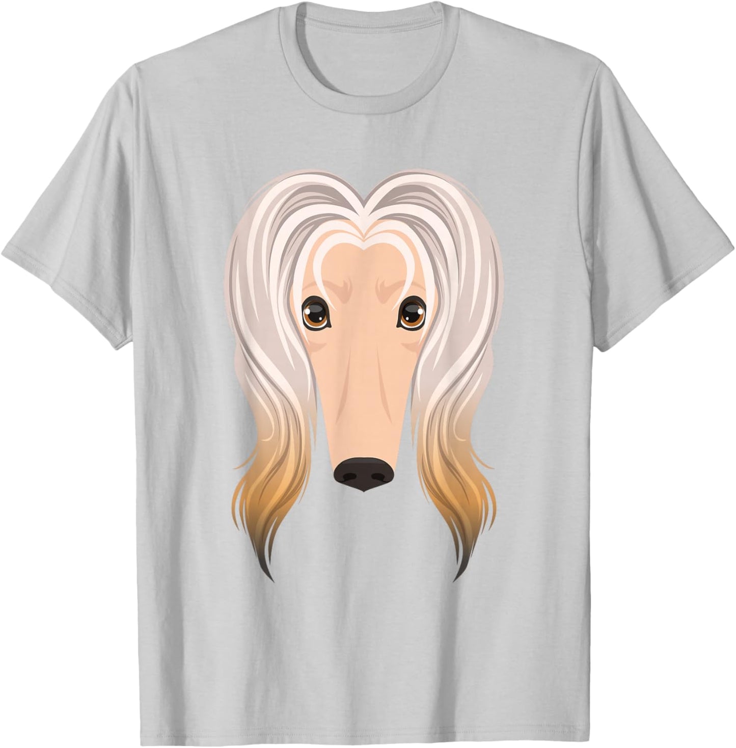 Afghan Hound Dog Face Funny Halloween Costume T-Shirt - T-Shirt | Ash