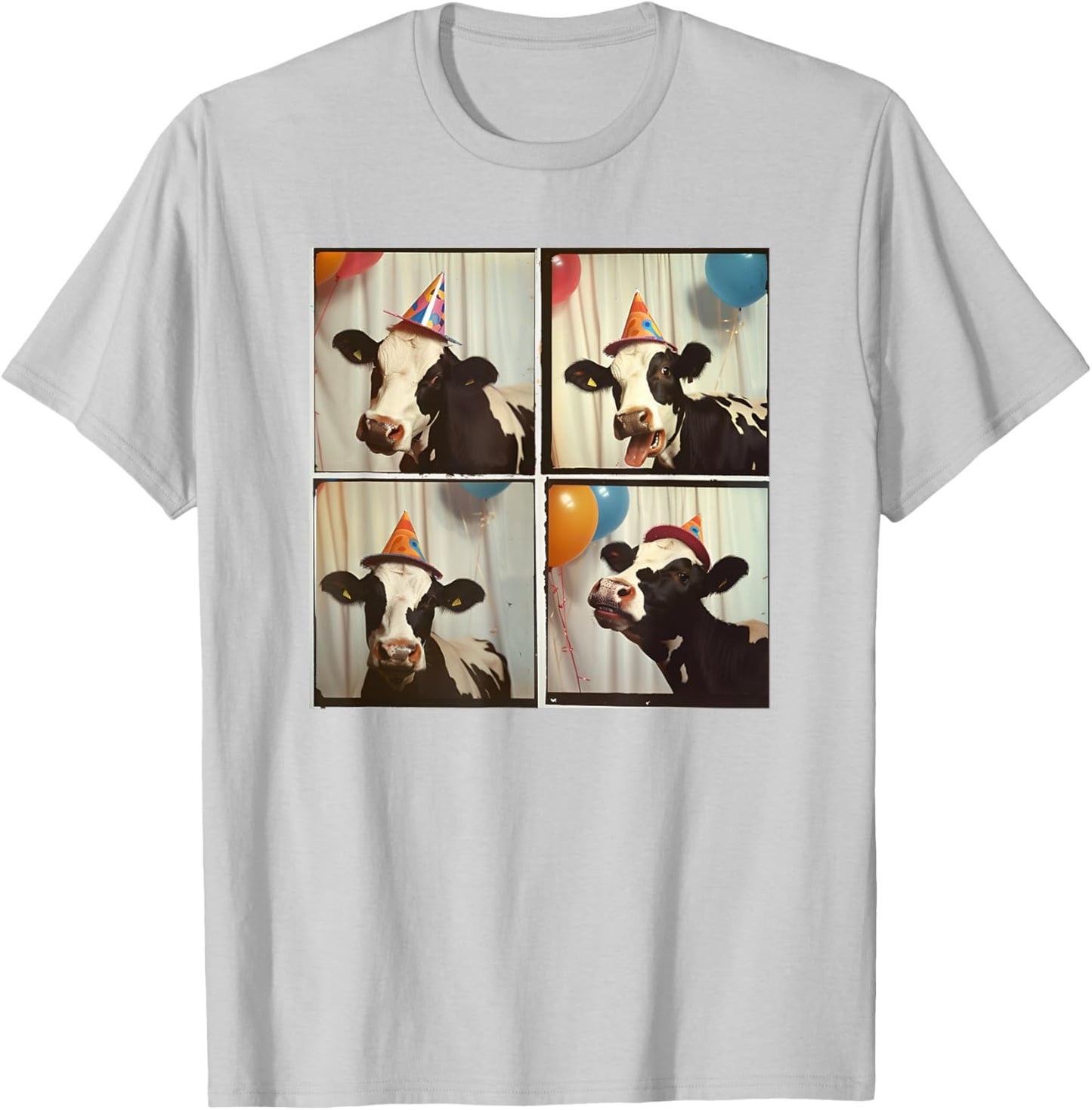 Dairy Cow Farmer Cow Selfie Farmyard Animal Birthday Cow T-Shirt - T-Shirt | Ash