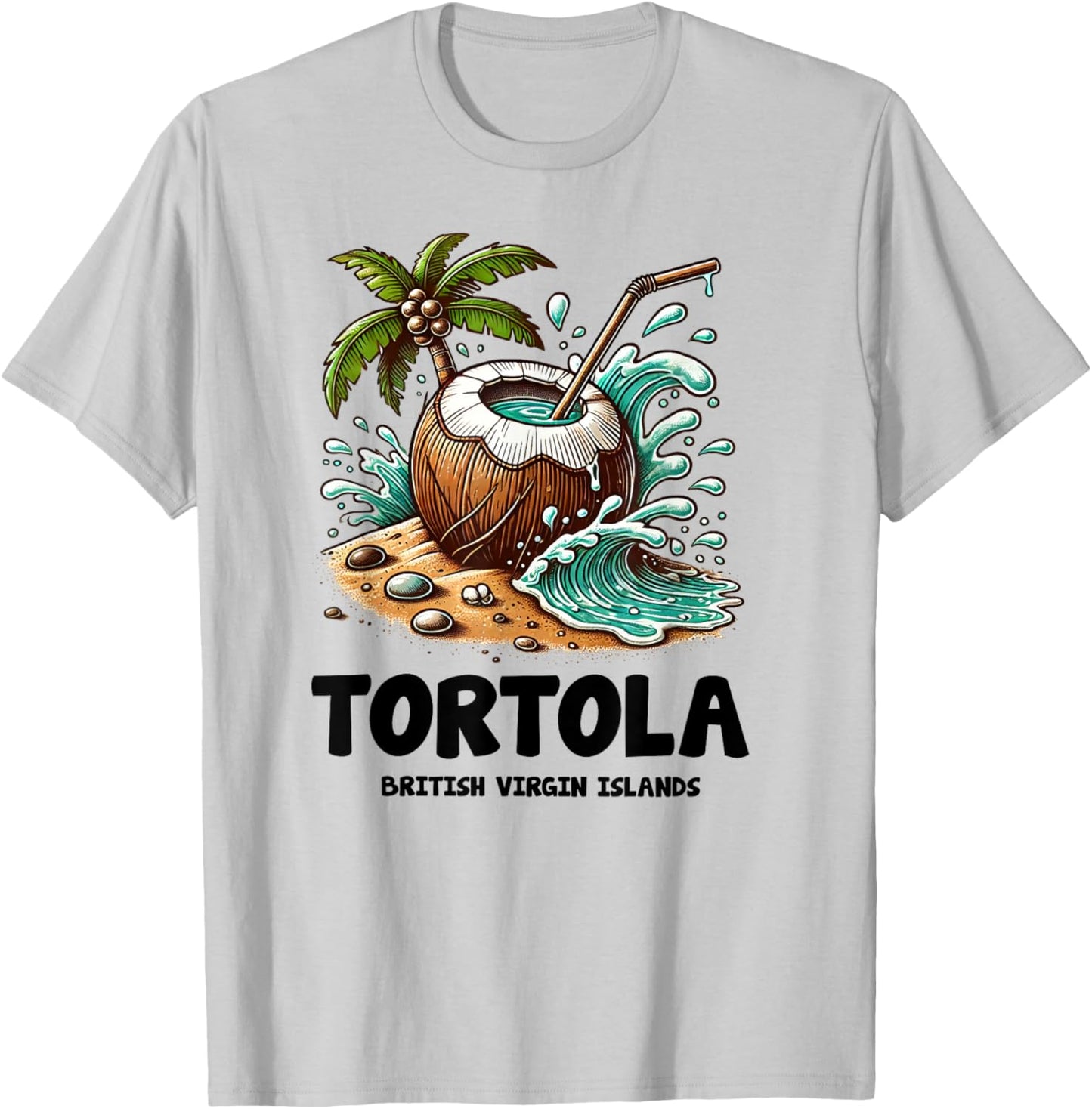 Tortola B.V.I British Virgin Islands Souvenir Vacation T-Shirt - T-Shirt | Ash
