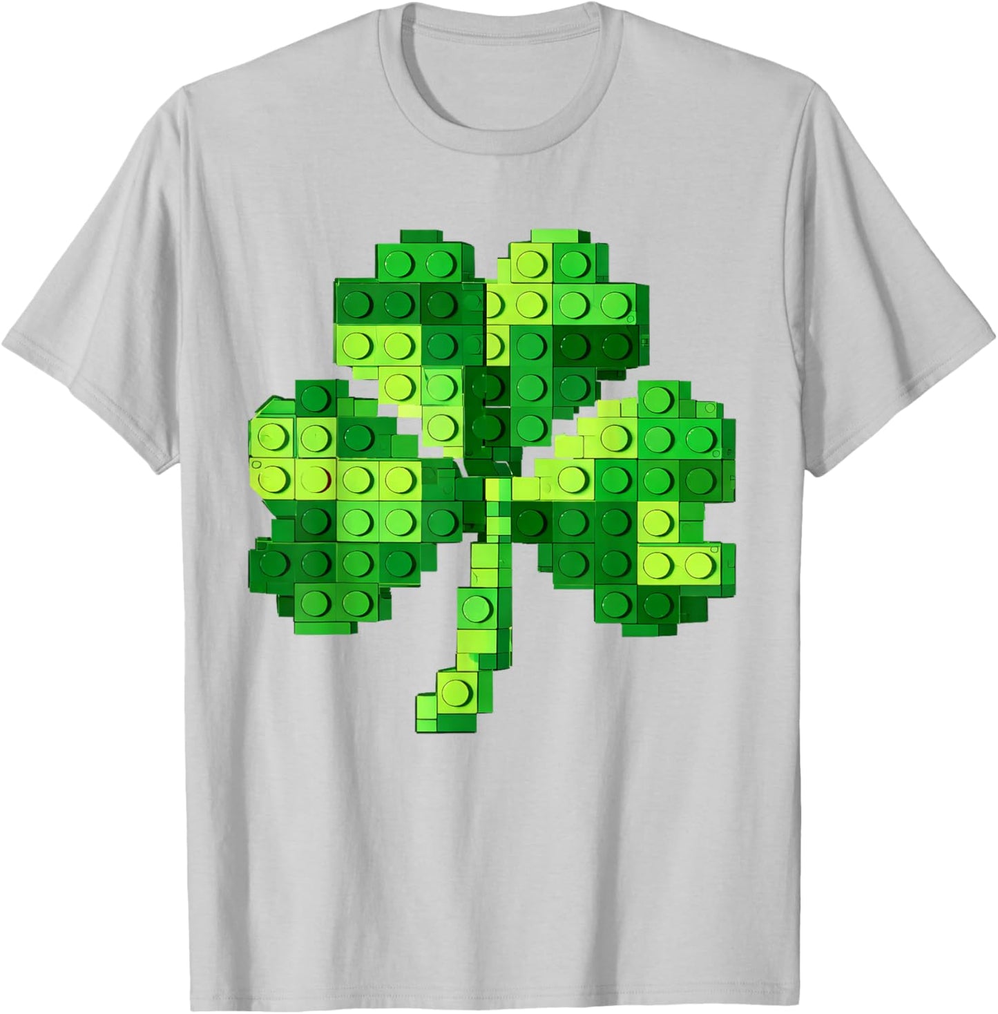 Funny Building Shamrock Blocks St Patricks Day Kids Boys T-Shirt - T-Shirt | Ash