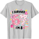 Cute 8 Year Old 8th Birthday Funny Six Seven 67 Meme Girl T-Shirt - T-Shirt | Ash