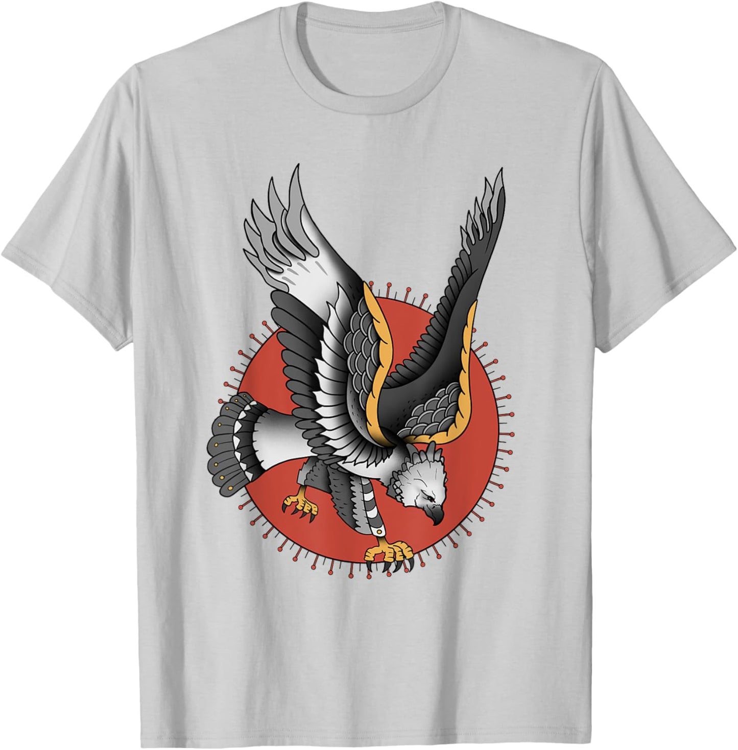 Vintage American Traditional Harpy Eagle Tattoo T-Shirt - T-Shirt | Ash