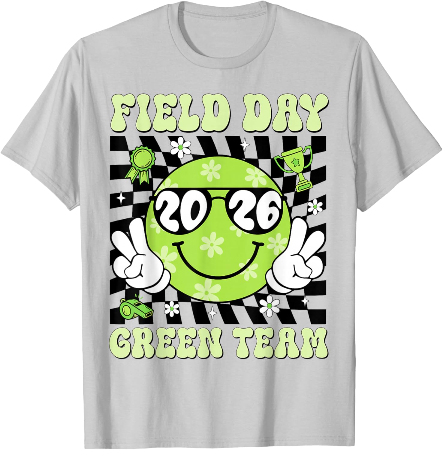 Field Day Green Team Funny for Teacher Kids Field Day Games T-Shirt - T-Shirt | Ash