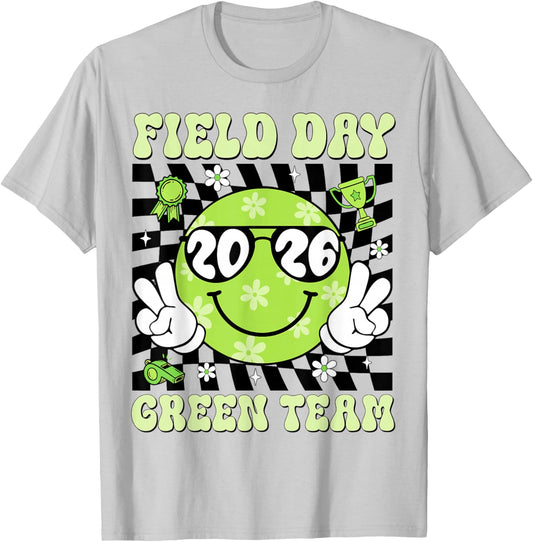 Field Day Green Team Funny for Teacher Kids Field Day Games T-Shirt - T-Shirt | Ash