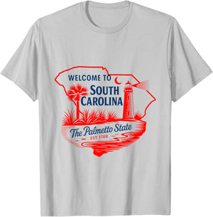 Bienvenue en Caroline du Sud, l'État du Palmetto T-Shirt - T-Shirt | Ash