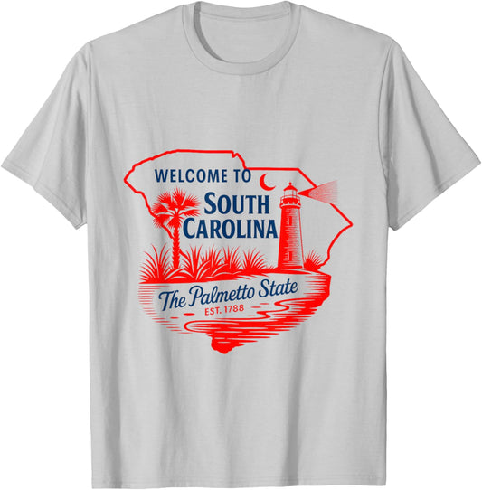 Bienvenue en Caroline du Sud, l'État du Palmetto T-Shirt - T-Shirt | Ash