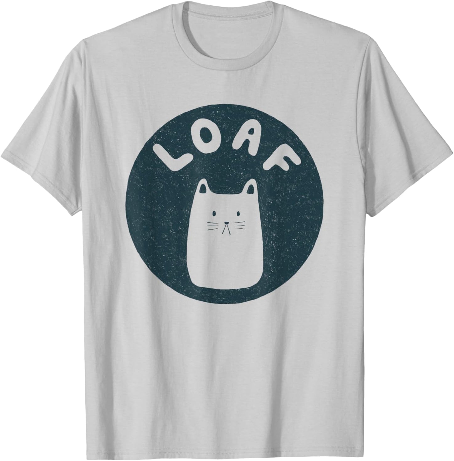 Cute Cat Loaf Illustrated T-Shirt - T-Shirt | Ash