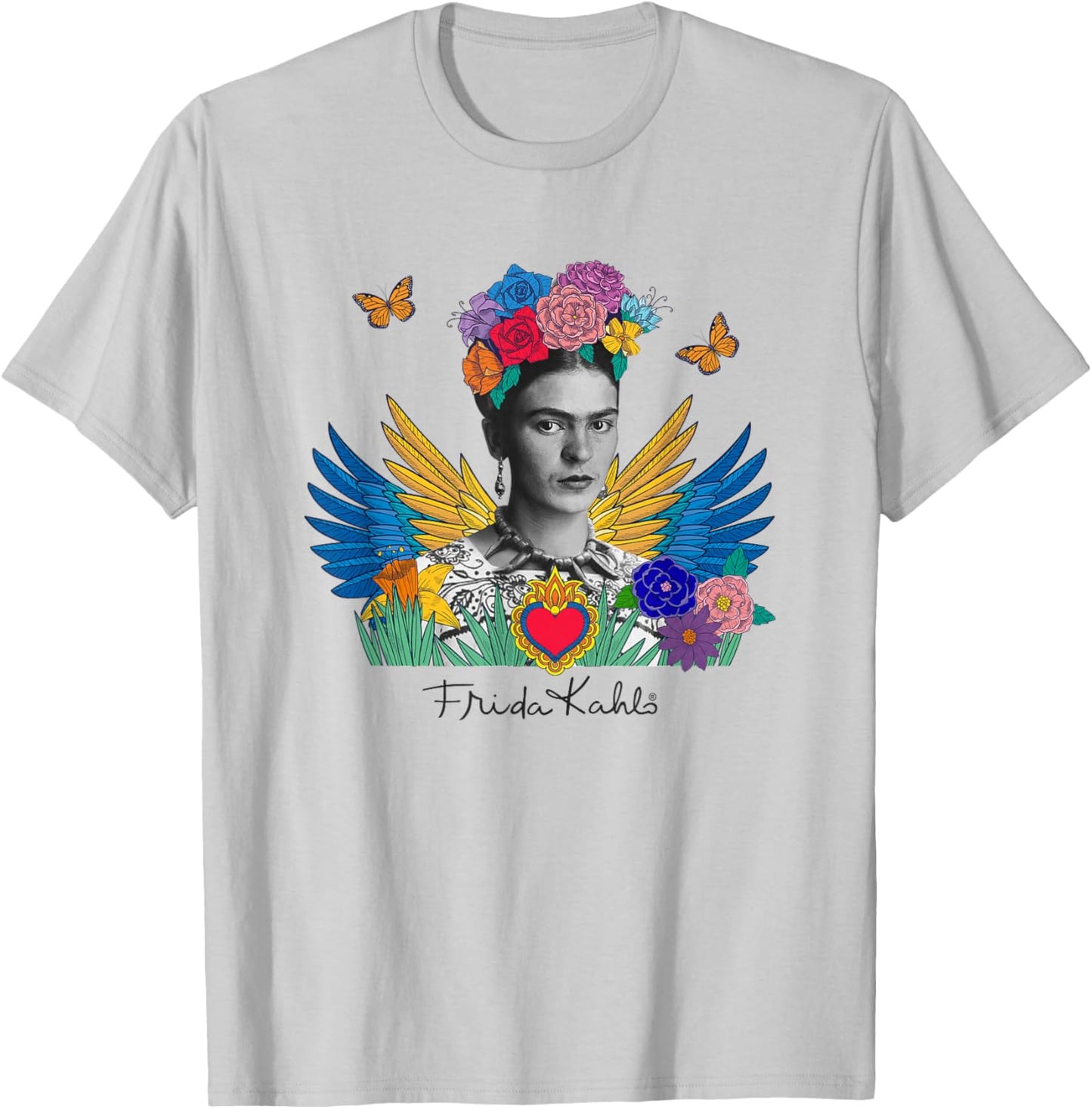 FridaTM x Frida Kahlo Wings of Frida T-Shirt - T-Shirt | Ash