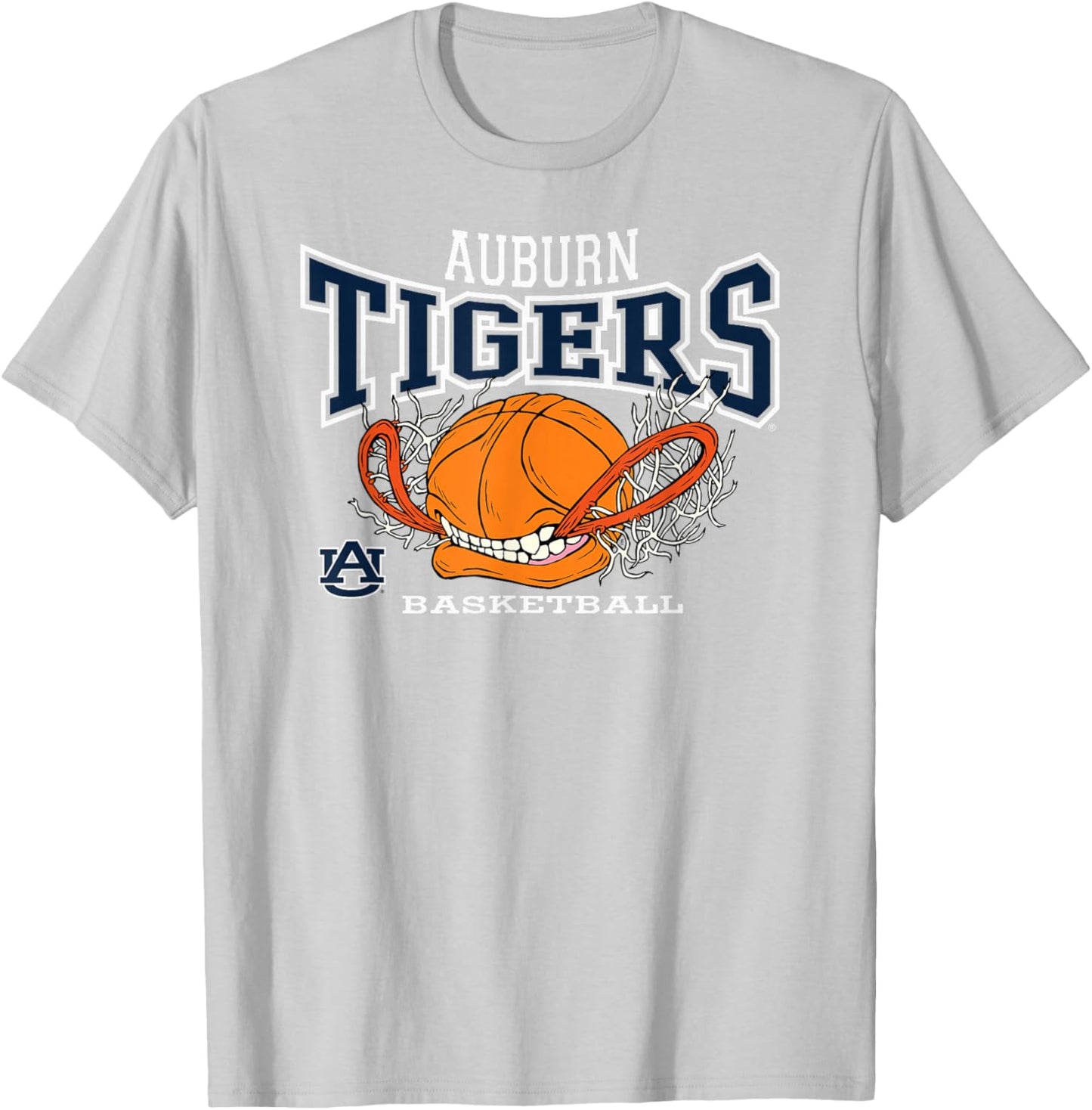 Auburn Tigers Basketball Bite Orange Officially Licensed T-Shirt - T-Shirt | Ash