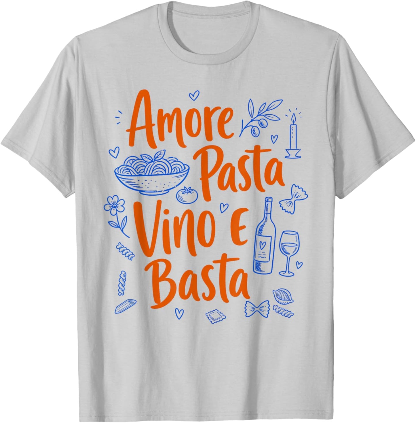 Pasta Lover Carbonara Spaghetti Amore Pasta Vino E Basta T-Shirt - T-Shirt | Ash