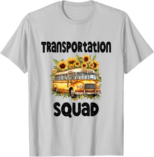 Funny School Bus Driver Back To School Transportation Squad T-Shirt - T-Shirt | Ash