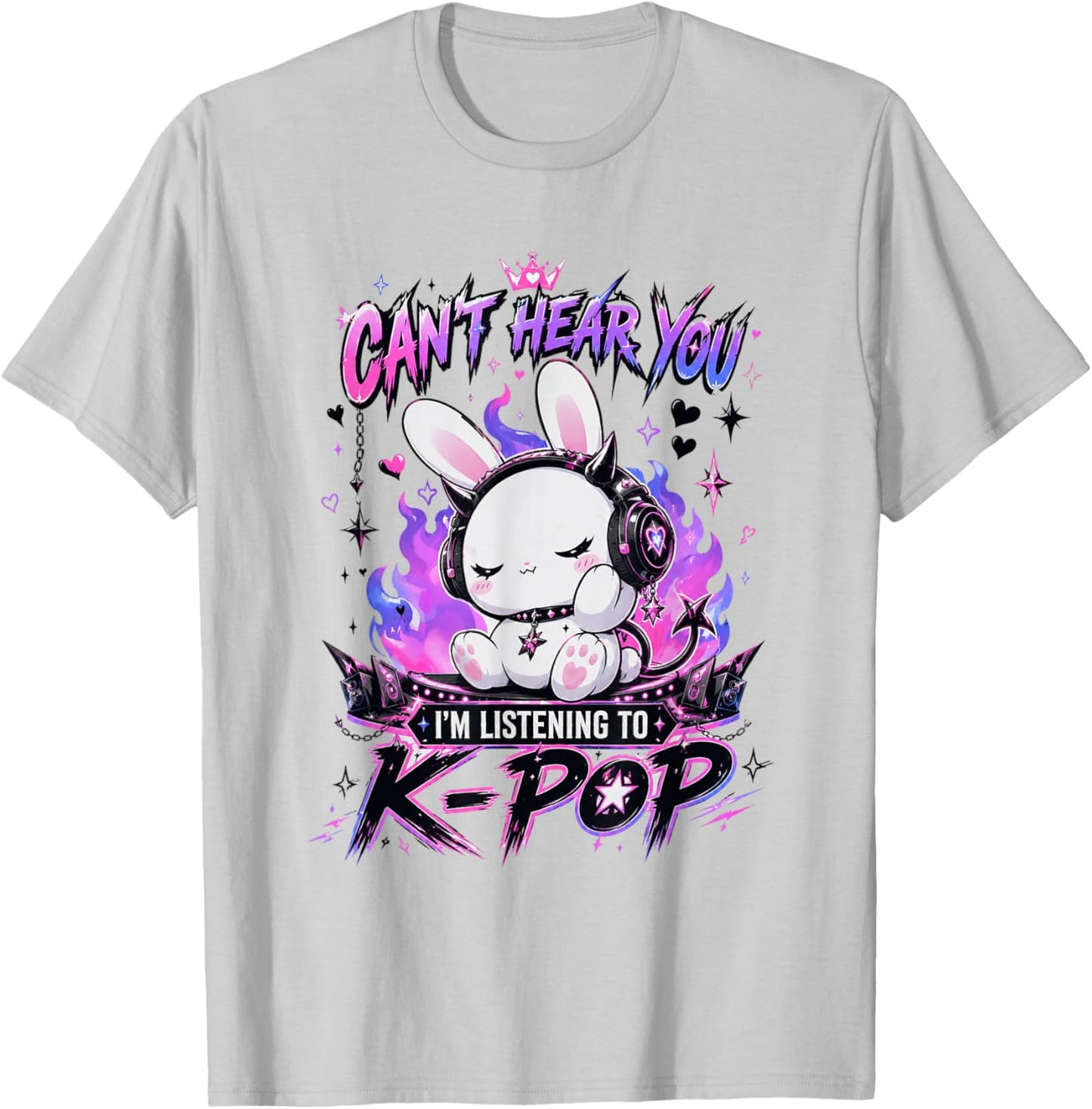 Kpop Rabbit K-pop Can't Hear You I'm Listening Kpop T-Shirt - T-Shirt | Ash
