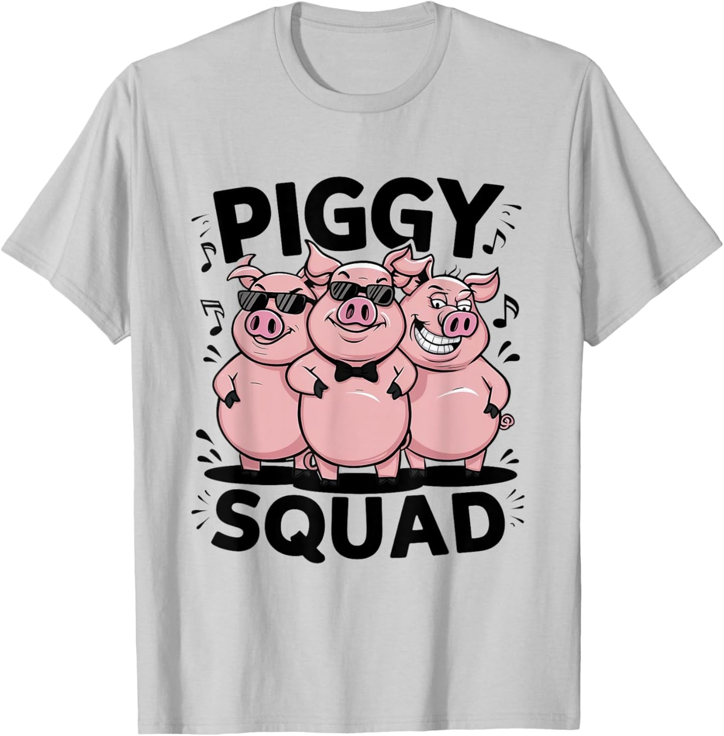 Piggy Squad Funny Farmer Life Farm Pigs Lover Woman Men Kids T-Shirt - T-Shirt | Ash