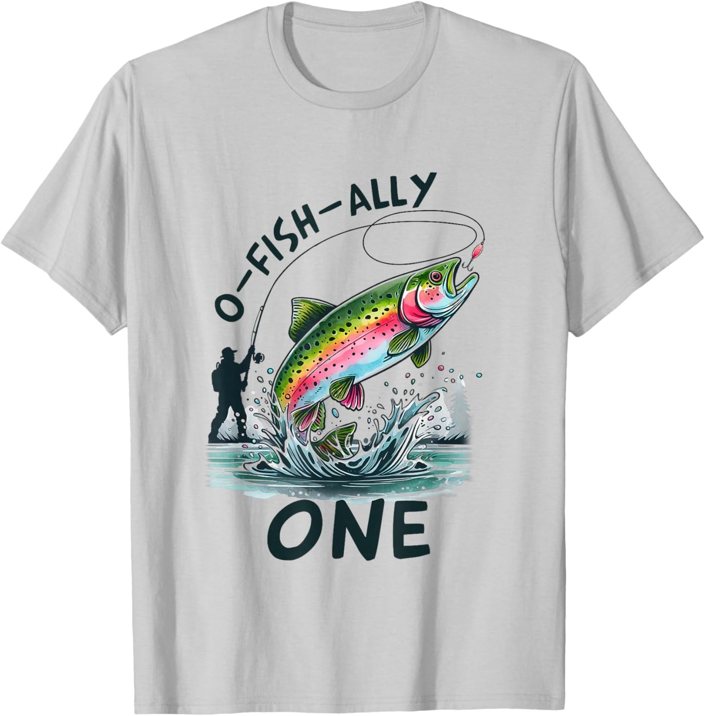 O Fish Ally One 1st Fishing First Birthday Party Fisher Boys T-Shirt - T-Shirt | Ash