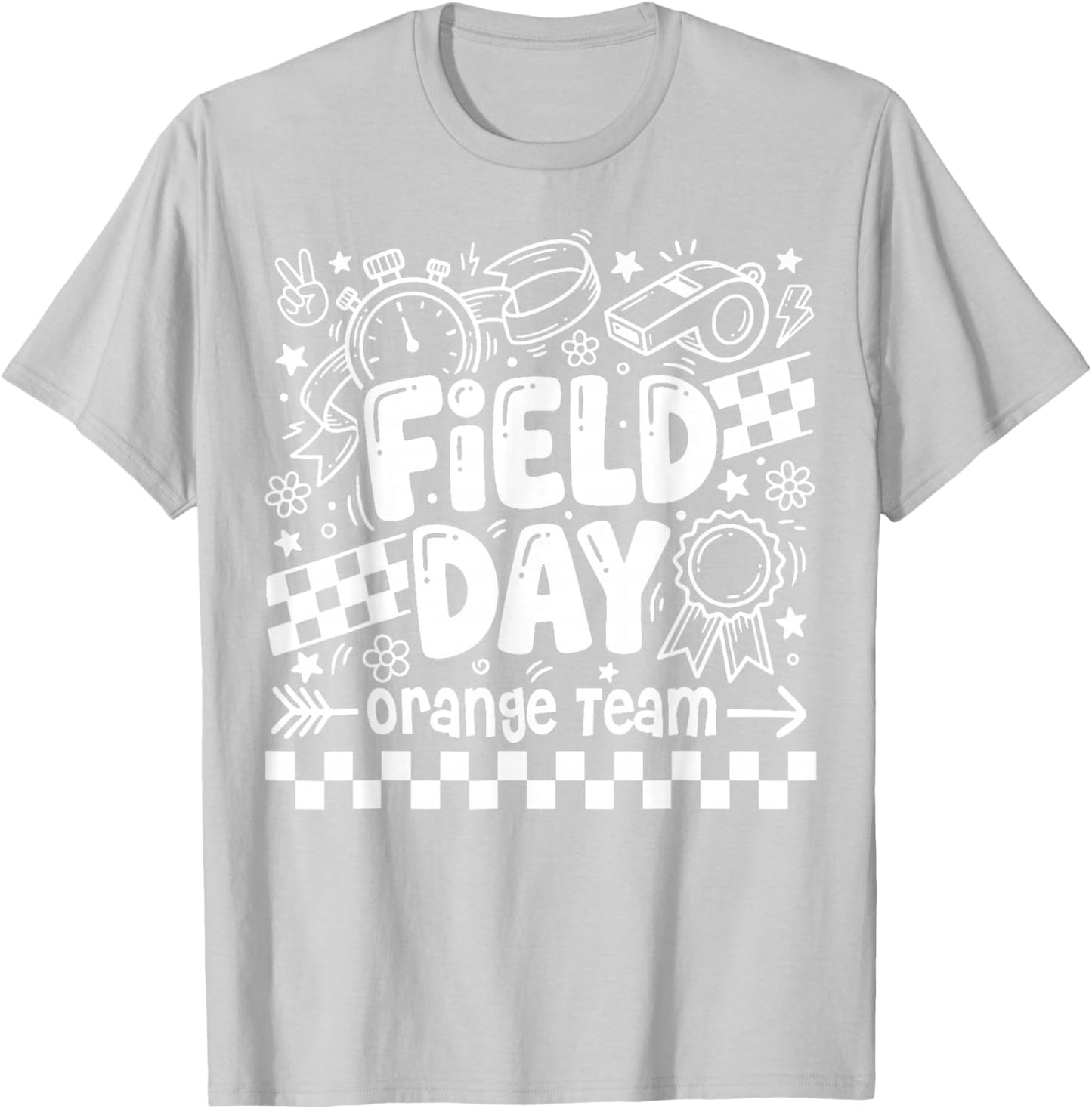 Field Day Orange Team Funny for Teacher Kids Field Day Games T-Shirt - T-Shirt | Ash