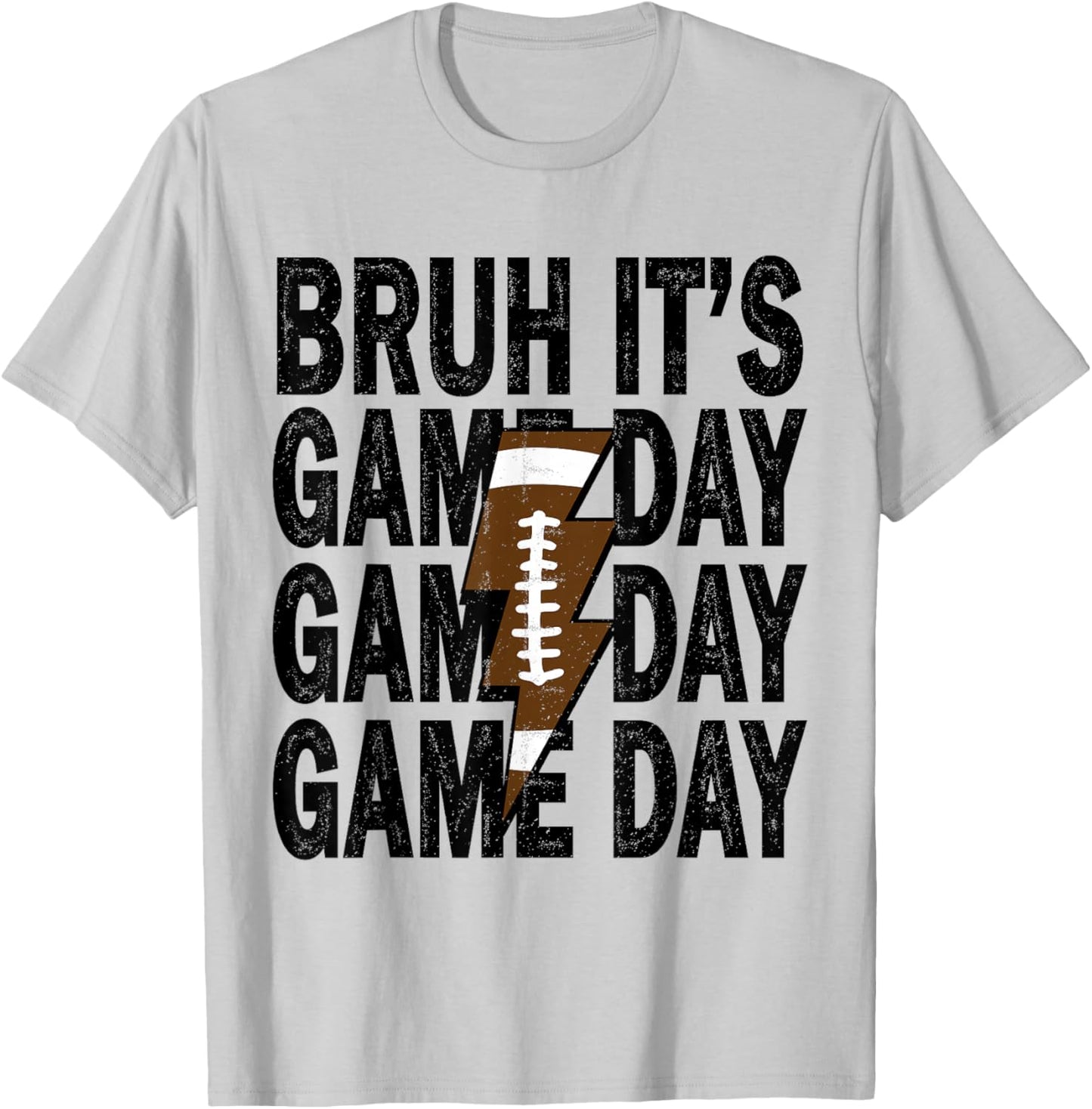 Bruh It's Game Day Football Season Boys Teens Kids Men T-Shirt - T-Shirt | Ash