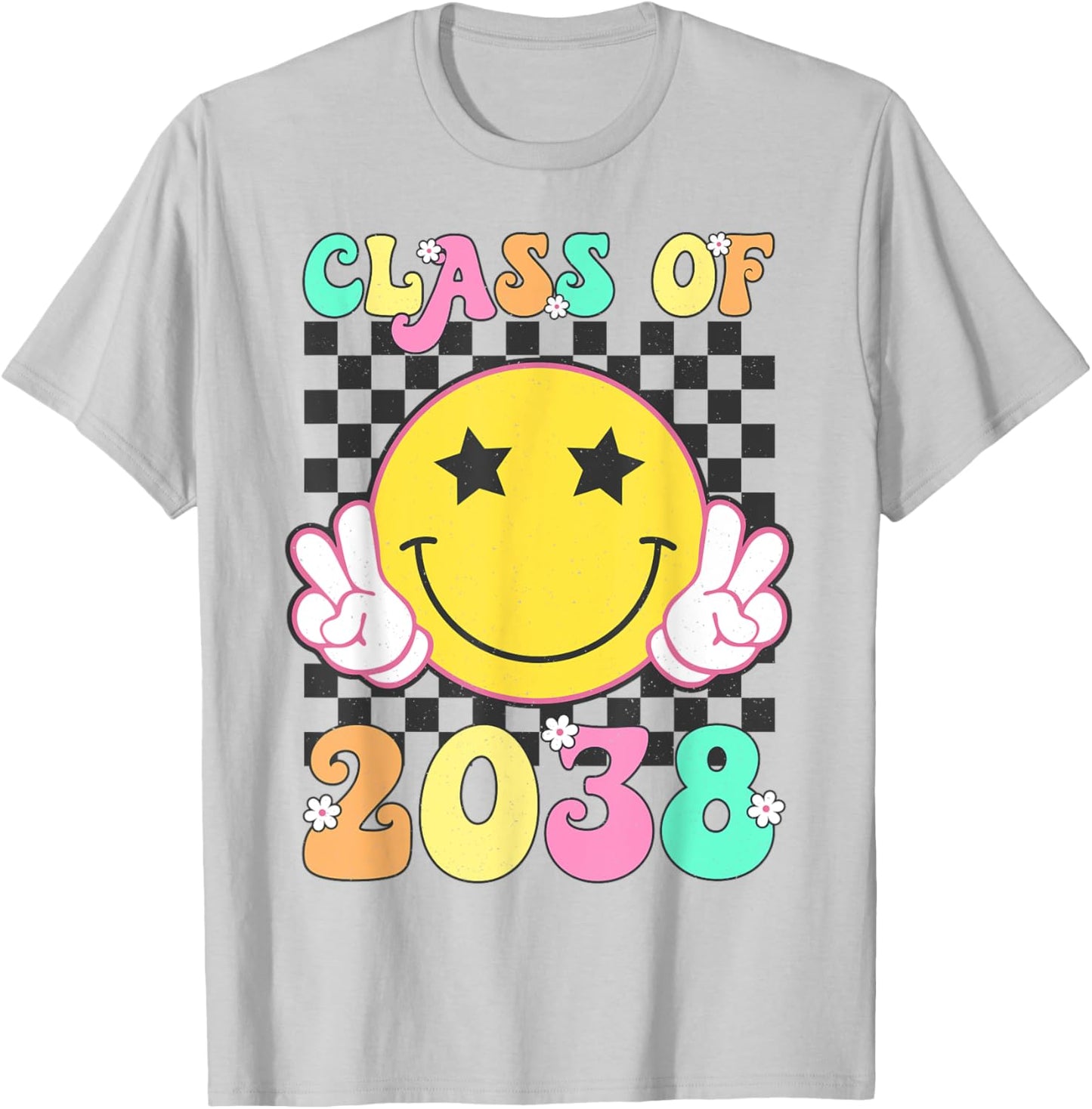 Retro Class of 2038 Grow With Me Back to School Kindergarten T-Shirt - T-Shirt | Ash