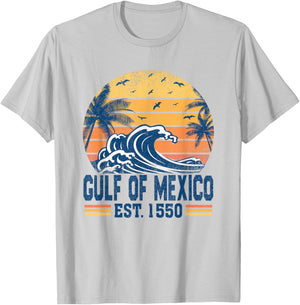 Gulf of Mexico Estd 1550 Retro Vintage Historical T-Shirt - T-Shirt | Ash