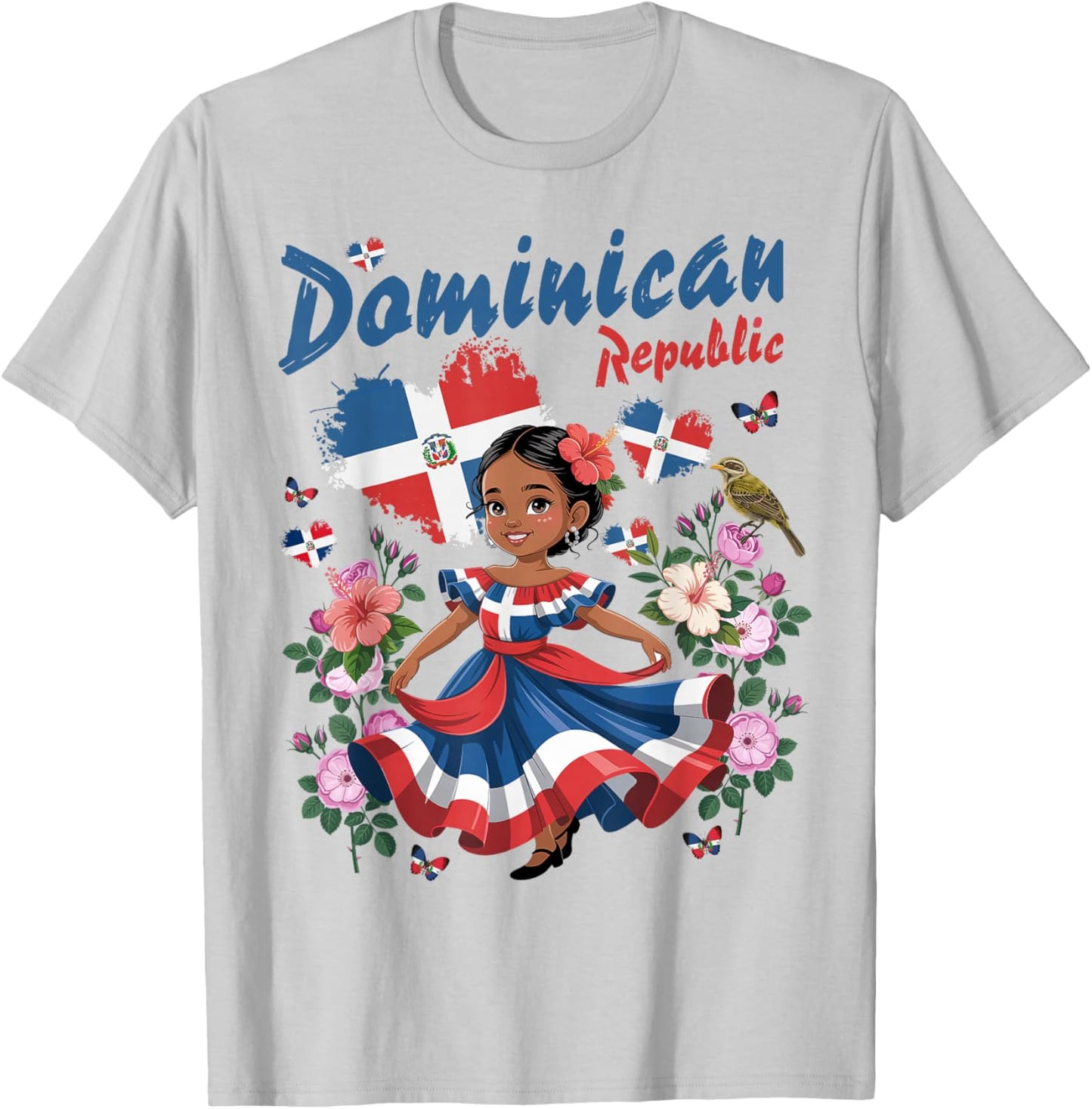 Dominican Republic Flag Outfit Idea for Girls Dominicana T-Shirt - T-Shirt | Ash
