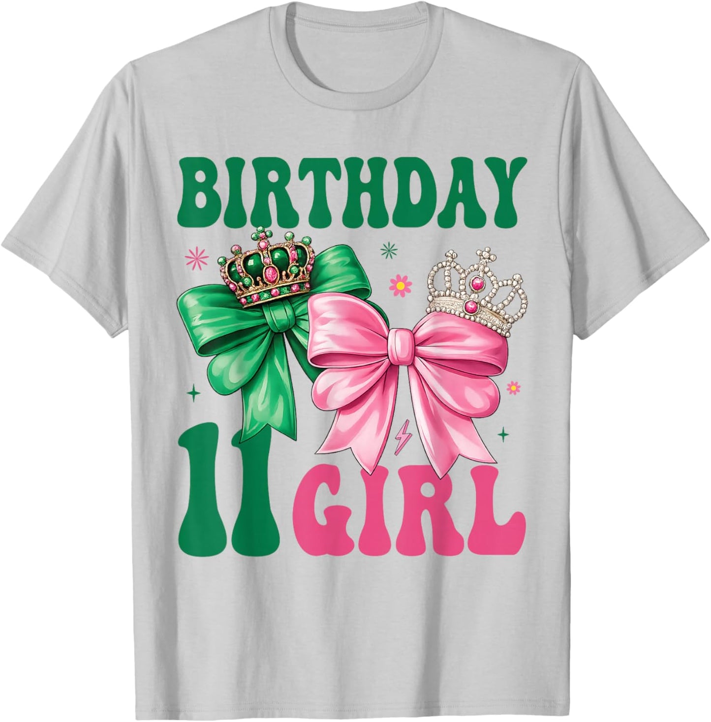 11th Birthday Girl Its My 11th Birthday Pink Coquette Bow T-Shirt - T-Shirt | Ash