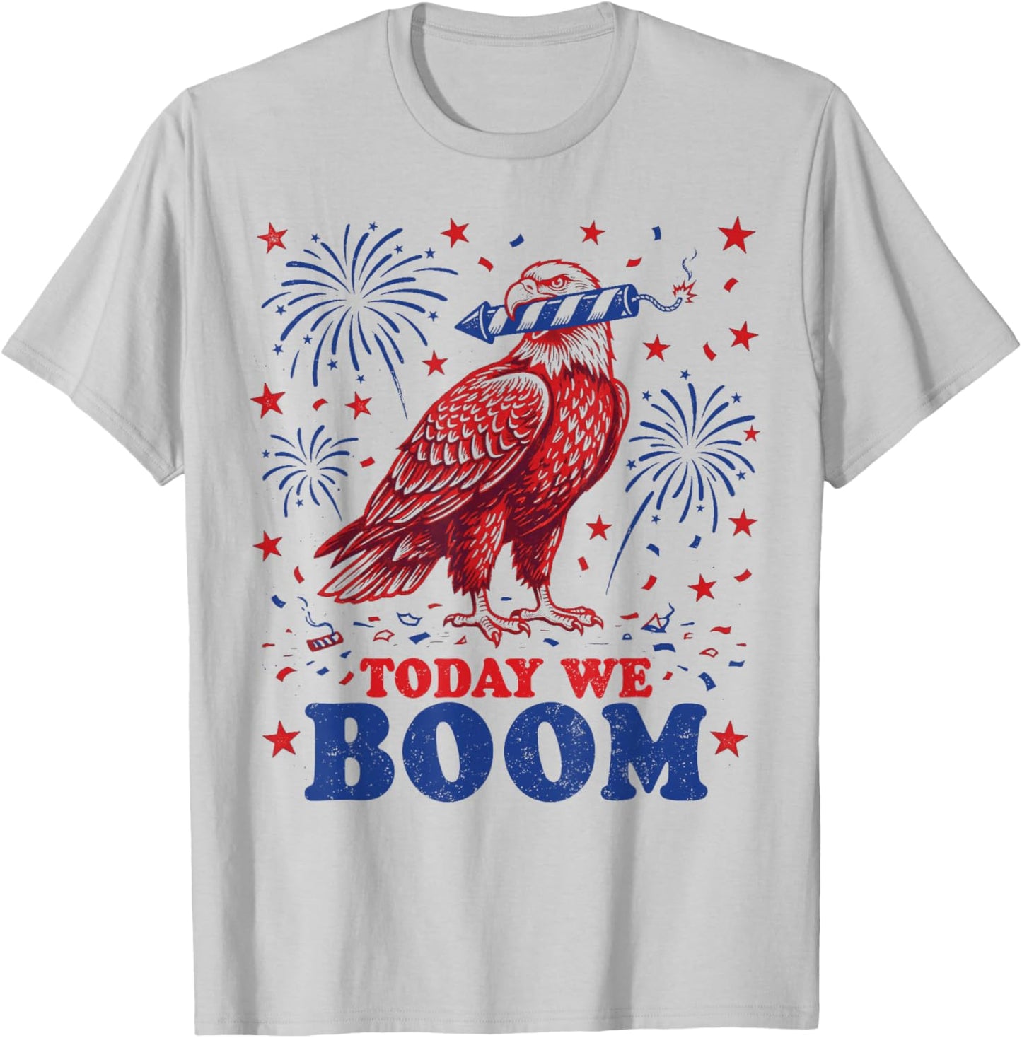 4th of July Eagle Beer Today We Boom Fireworks T-Shirt - T-Shirt | Ash
