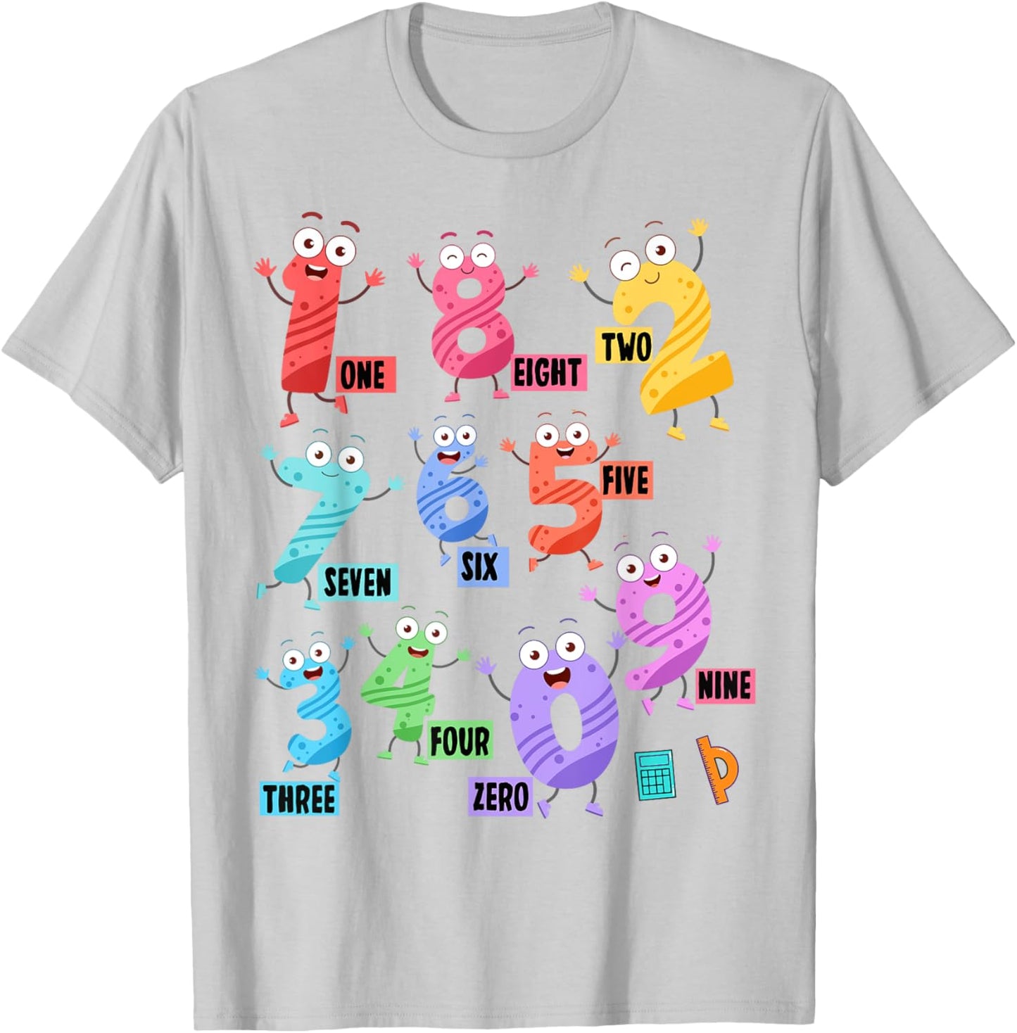 Maths Day Costume With Numbers On Idea Kids Maths Number T-Shirt - T-Shirt | Ash