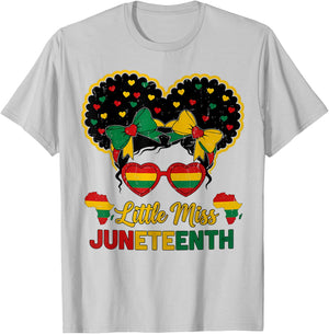 Afro Black Girl Juneteenth 1865 African Pride Celebration T-Shirt - T-Shirt | Ash