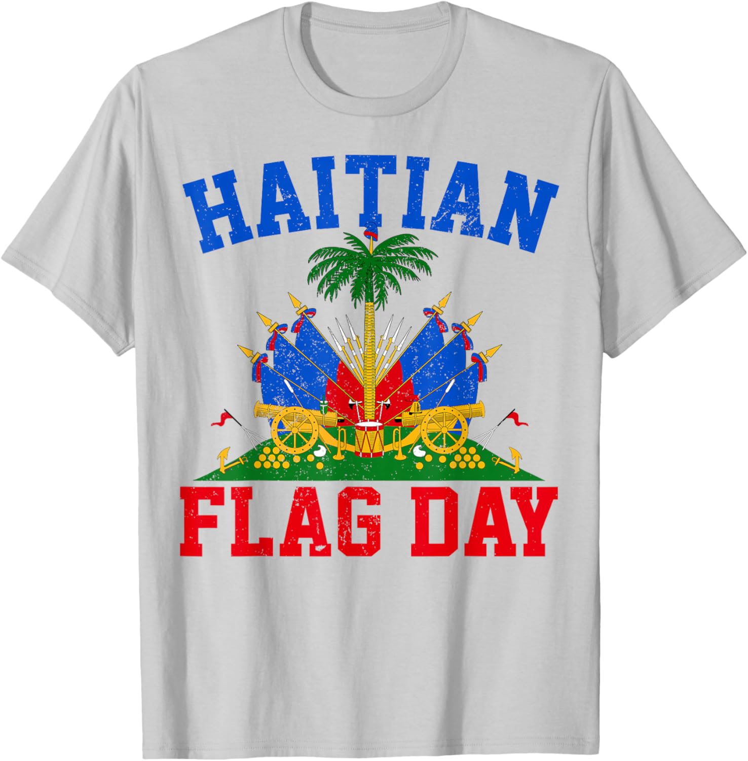 Happy Haitian Flag Day Haiti Independence Women Men Kids T-Shirt - T-Shirt | Ash