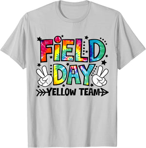 Field Day Yellow Team Funny for Teacher Kids Field Day Game T-Shirt - T-Shirt | Ash
