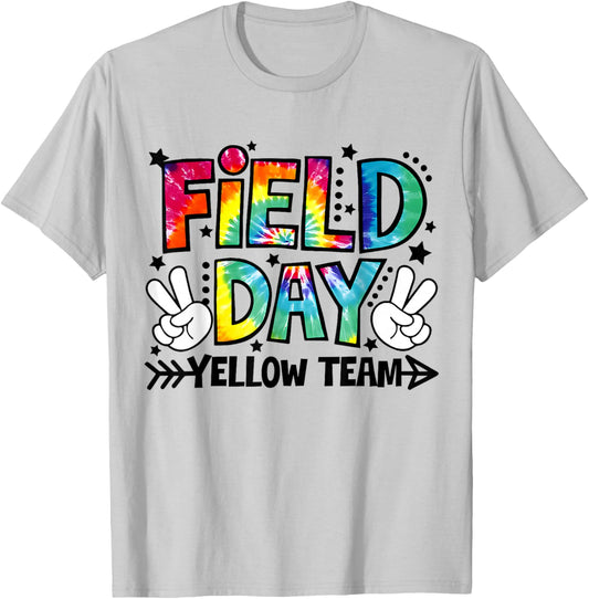 Field Day Yellow Team Funny for Teacher Kids Field Day Game T-Shirt - T-Shirt | Ash