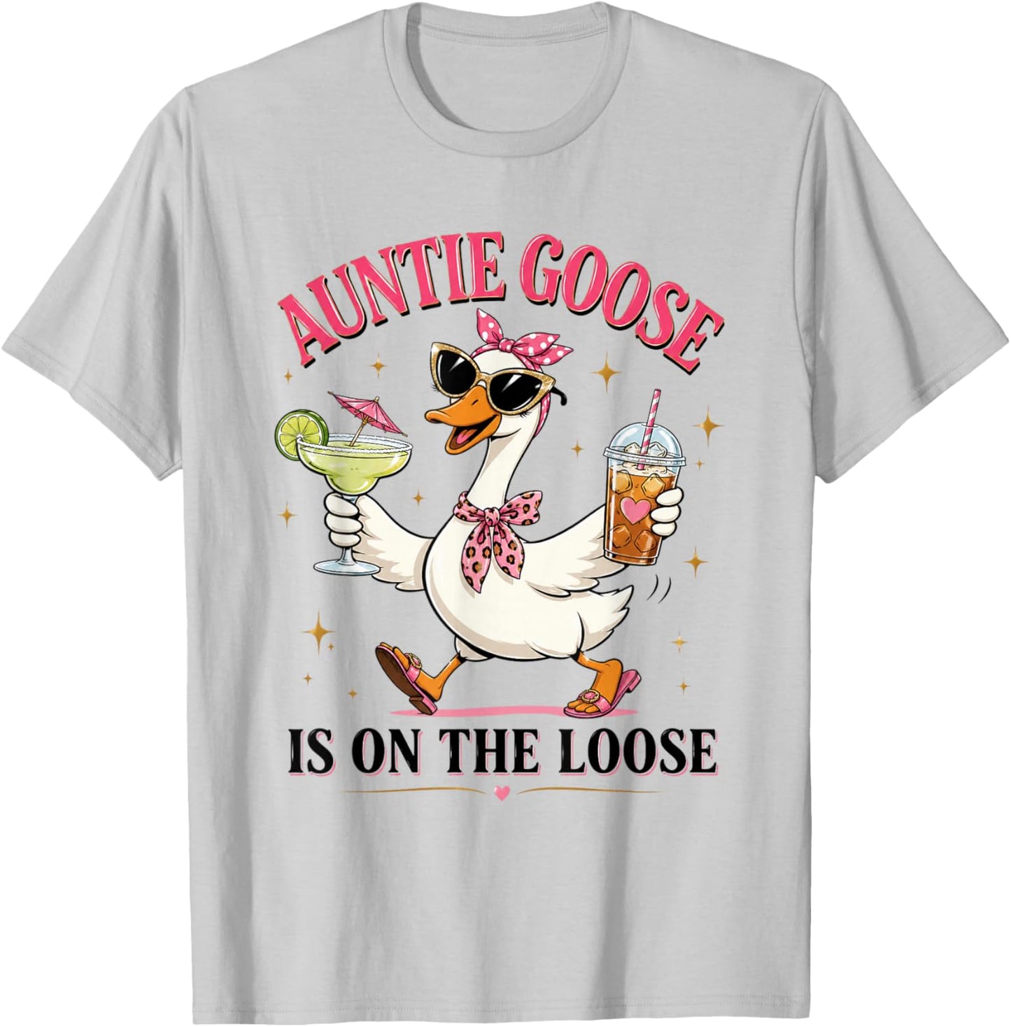 Funny Silly Goose Auntie Goose is On The Loose T-Shirt - T-Shirt | Ash