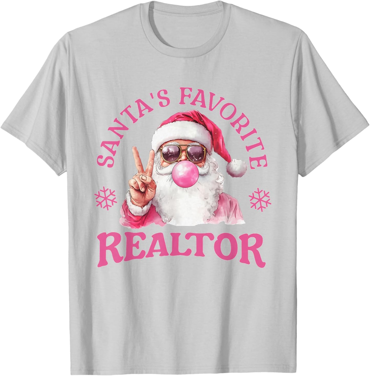 Santa's Favorite Realtor Christmas Santa Real Estate Agent T-Shirt - T-Shirt | Ash