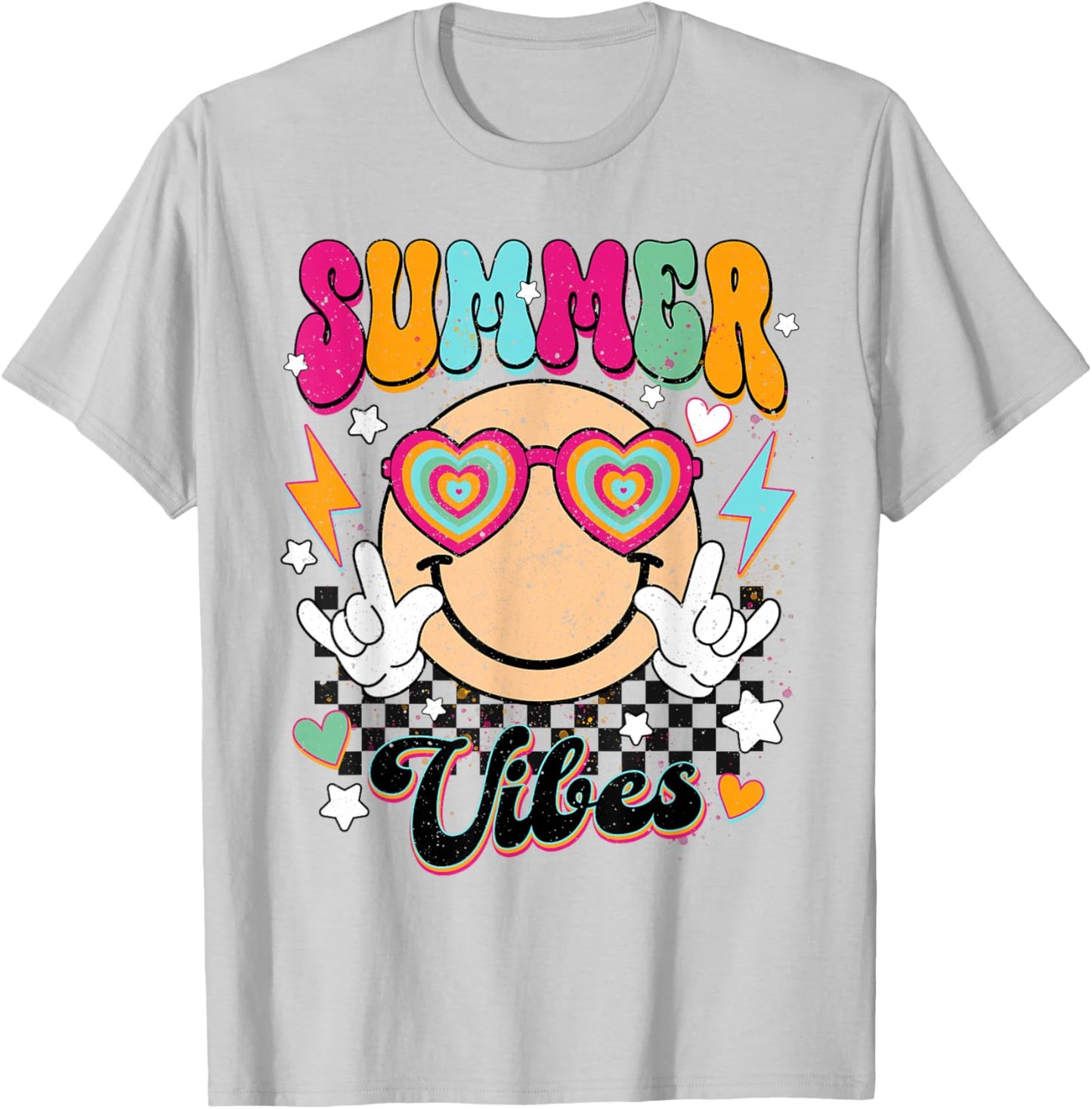 Retro Summer Vibes Men Kids Summer Vacation T-Shirt - T-Shirt | Ash