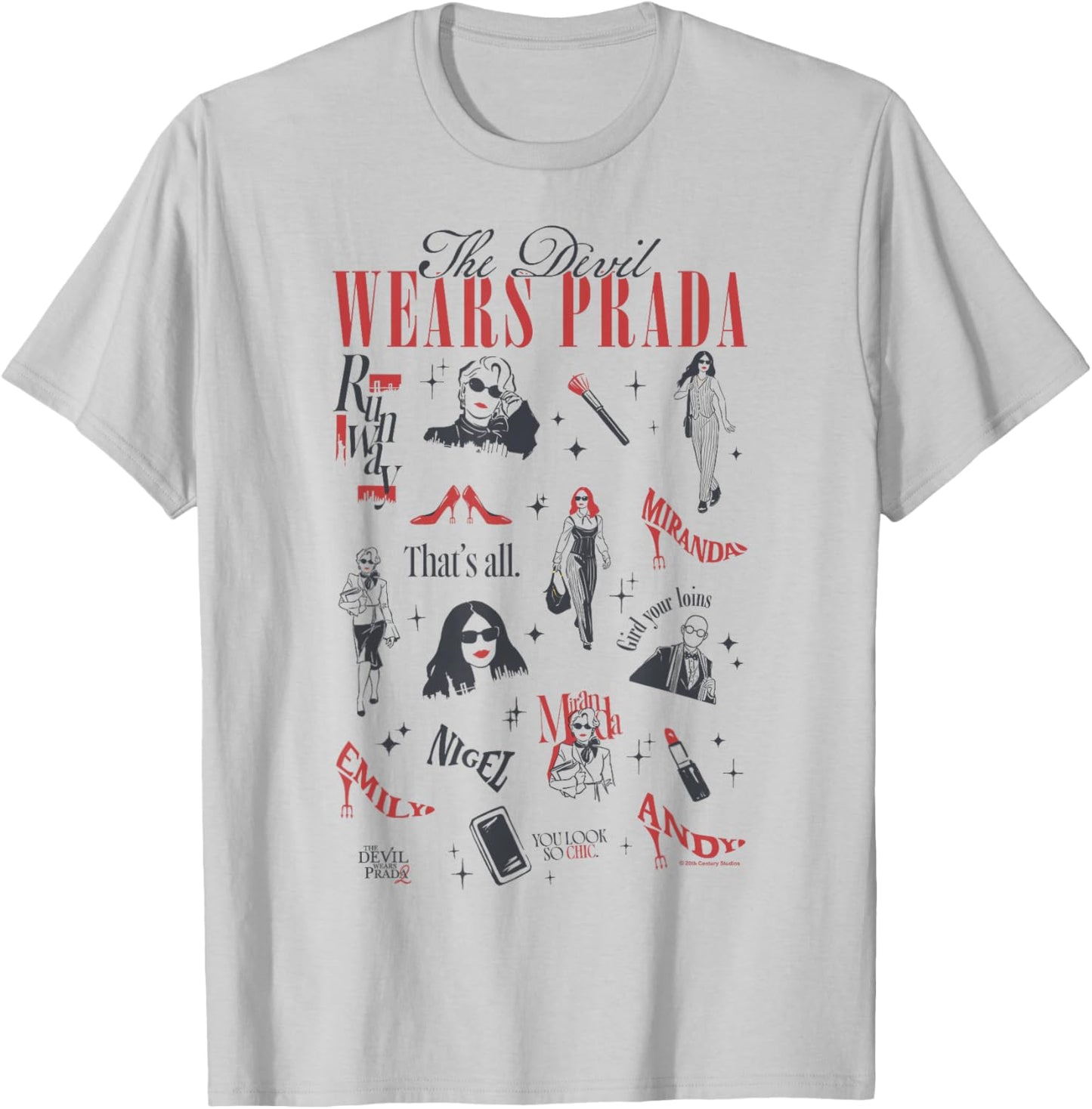 The Devil Wears Prada 2 Minimalistic Art Icons Collage T-Shirt - T-Shirt | Ash