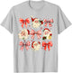 Retro Coquette Santa Red Bows Christmas Girl T-Shirt - T-Shirt | Ash