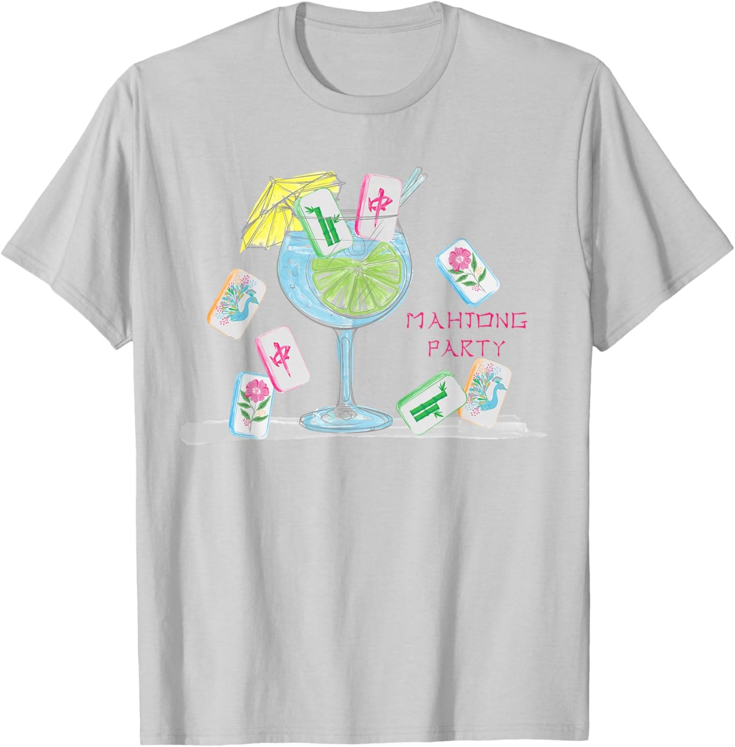 Mahjong Party Funny Mahjong Love Playing Chinese Game T-Shirt - T-Shirt | Ash