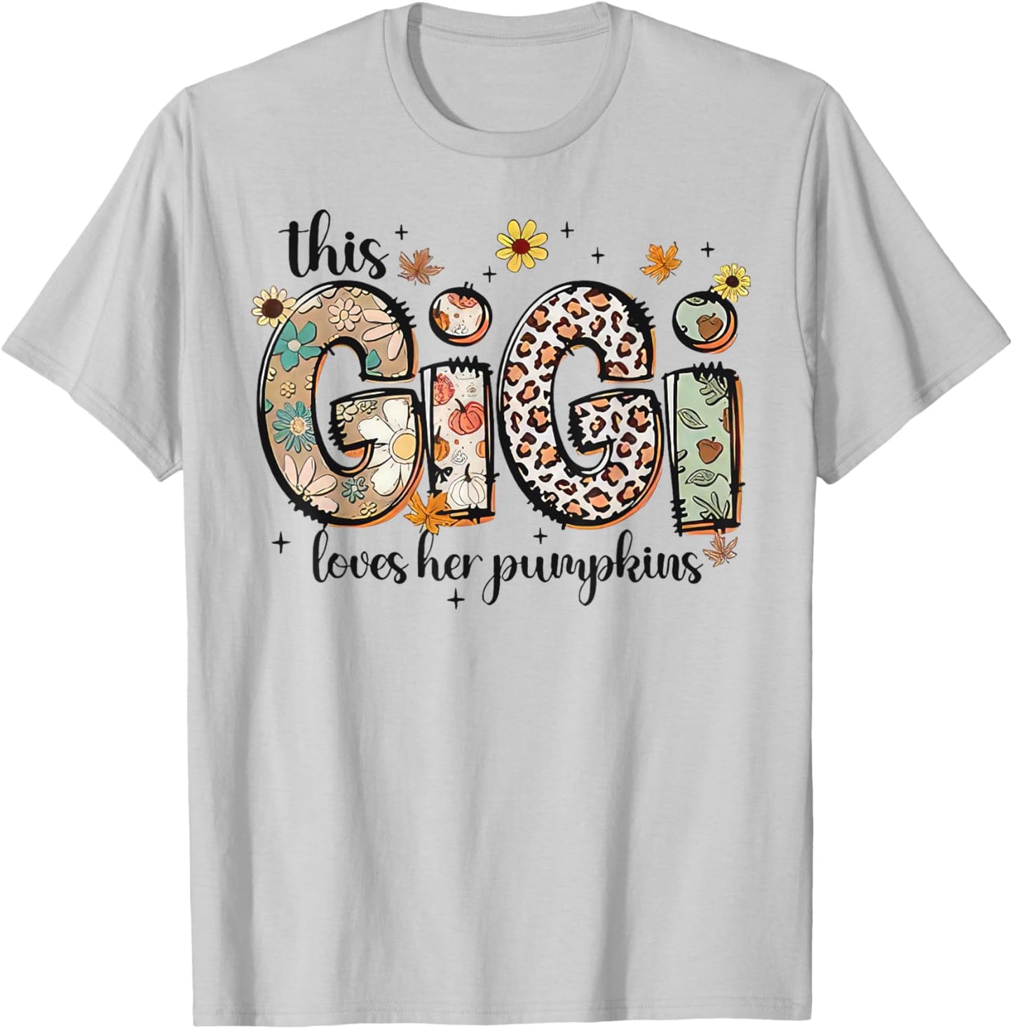 This Gigi Loves Her Pumpkins Fall Thanksgiving T-Shirt - T-Shirt | Ash