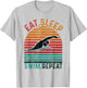 Eat Sleep Swim Repeat Funny Retro Vintage Swimming Swimmer T-Shirt - T-Shirt | Ash