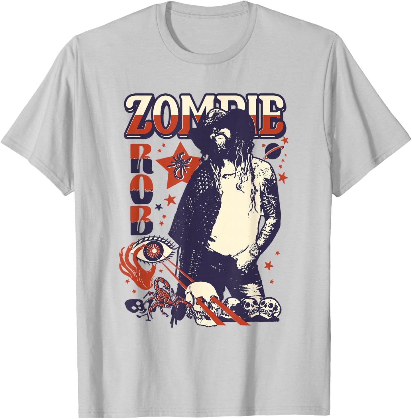 Rob Zombie Laser Stars And Scorpions T-Shirt - T-Shirt | Ash