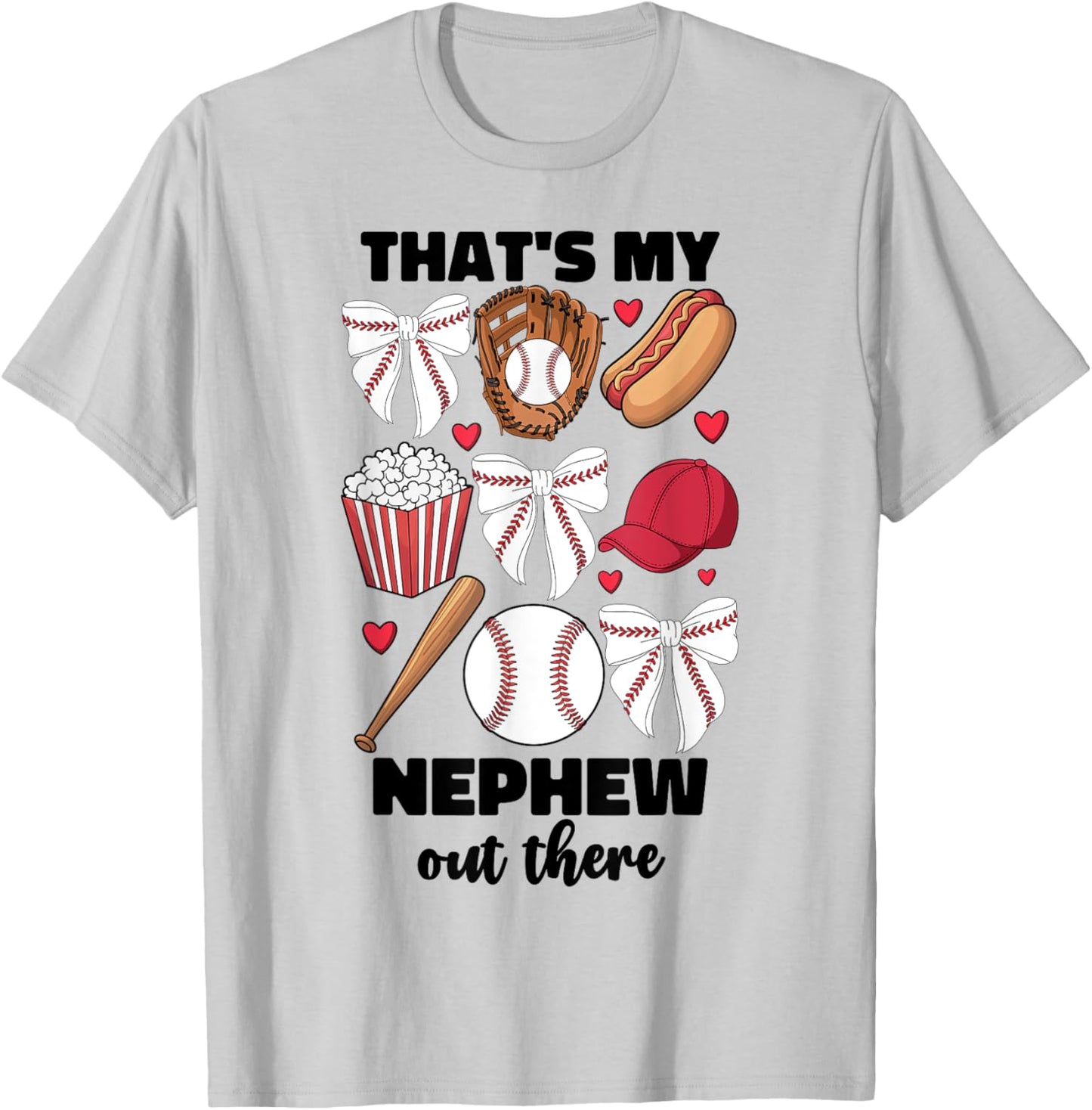 That's My Nephew Out There Baseball Aunt Auntie T-Shirt - T-Shirt | Ash