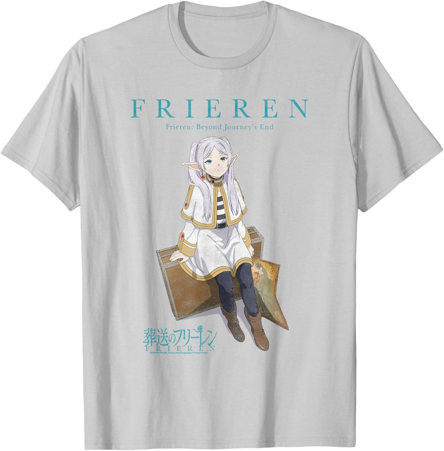 Frieren: Beyond Journey's End Seated Portrait Elf Anime T-Shirt - T-Shirt | Ash