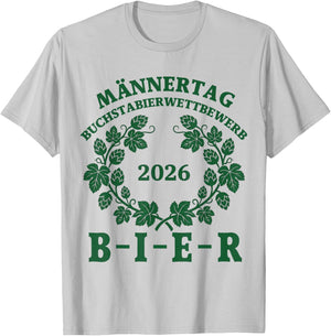 Männertag 2026 Bier Buchstabierwettbewerb – Vatertag Humor T-Shirt - T-Shirt | Ash