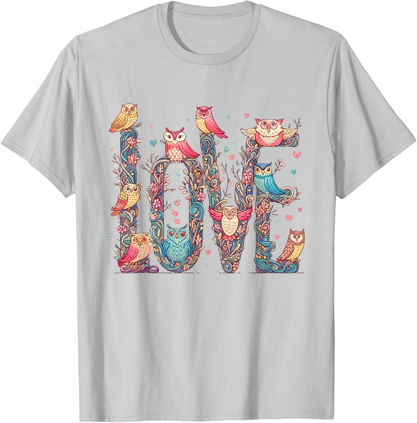 Owl Shirt Women Nocturnal Bird Wildlife Owls Owl Love T-Shirt - T-Shirt | Ash