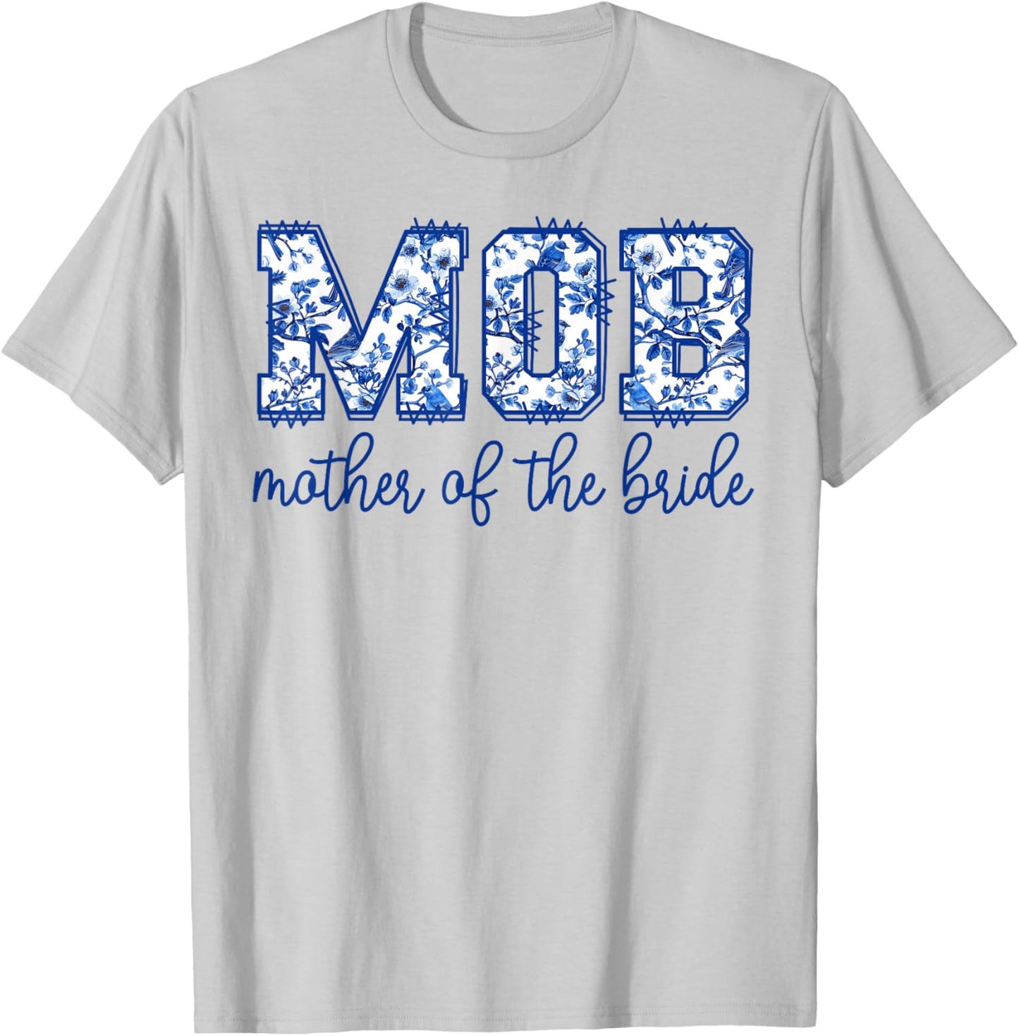 Mother Of The Bride MOD Toile Floral Matching Wedding Party T-Shirt - T-Shirt | Ash